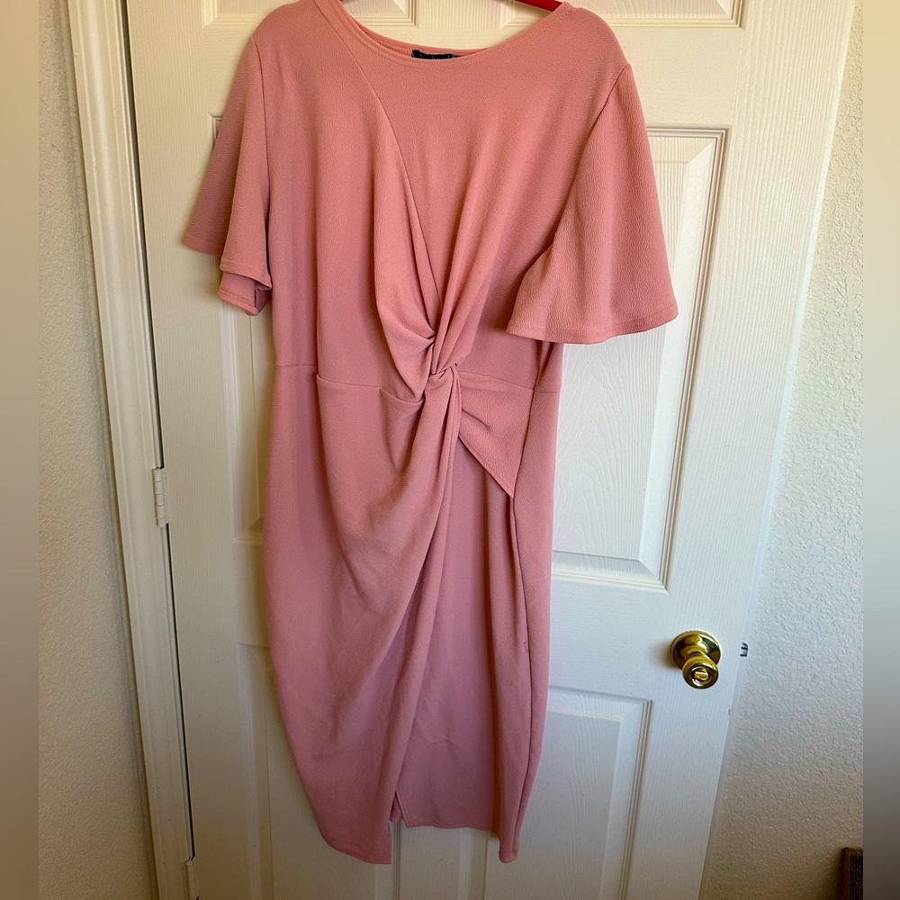 Pink wrap dress